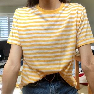 Pacsun yellow stripped crop top